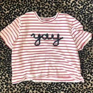 “Yay” cropped tee